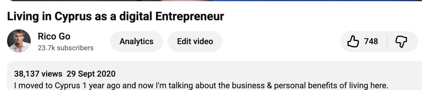 Rico Go — Living in Cyprus as a digital Entrepreneur